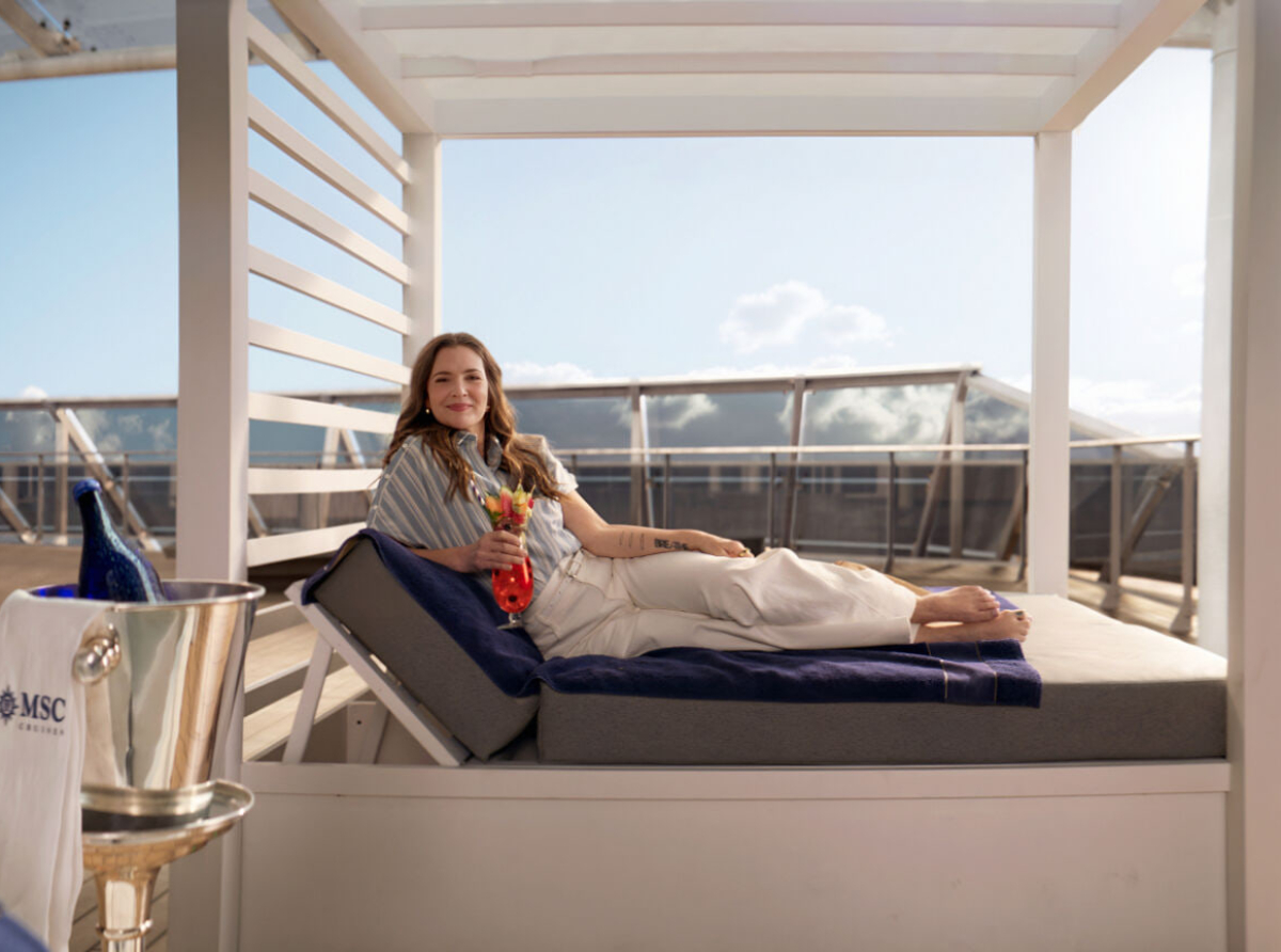 Drew Barrymore será la madrina del MSC World America: el crucero que revoluciona los viajes por el Caribe