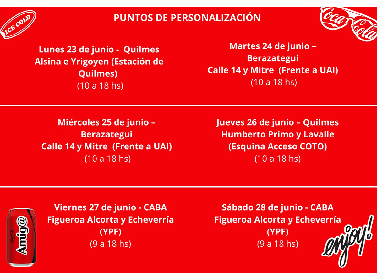 Últimos días para crear tu Coca-Cola personalizada en Buenos Aires