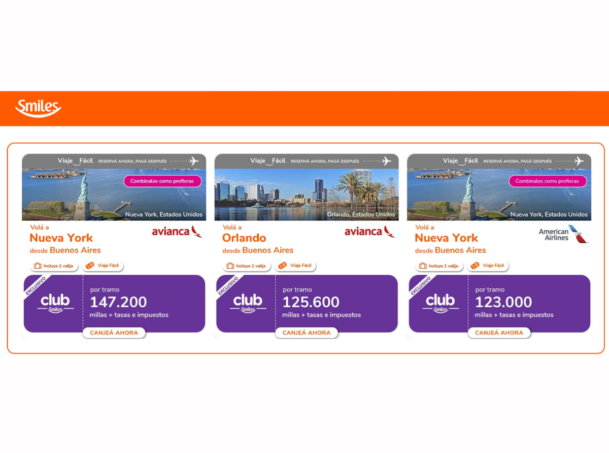 Viajar a EE.UU. con millas: Smiles lanza promociones para Nueva York y Orlando