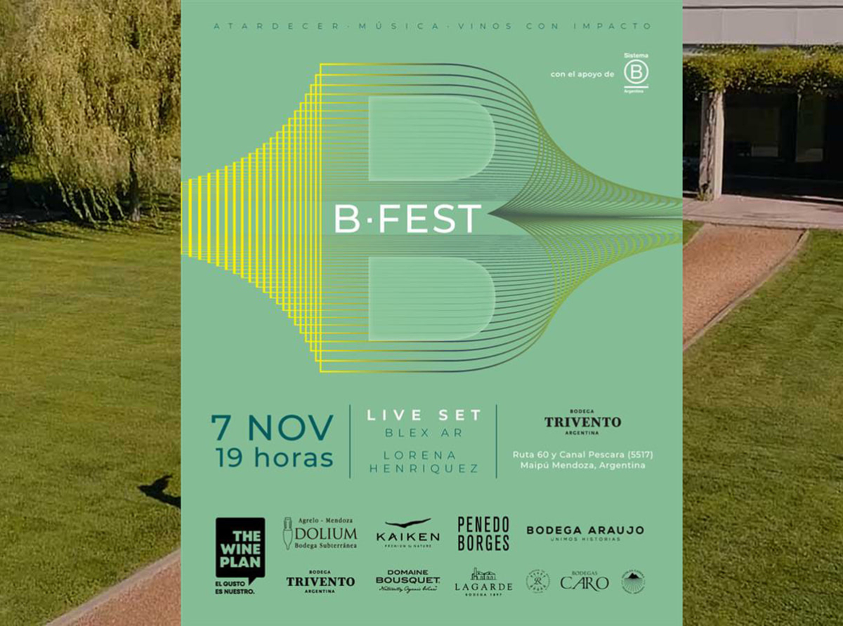¡Vuelve B-Fest 2025! Vinos, música y gastronomía con propósito en los jardines de Bodega Trivento.
