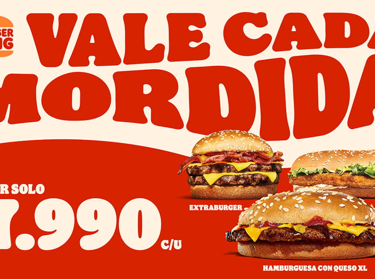 Burger King presenta "Vale Cada Mordida": nuevos combos y precios accesibles para todo el día.
