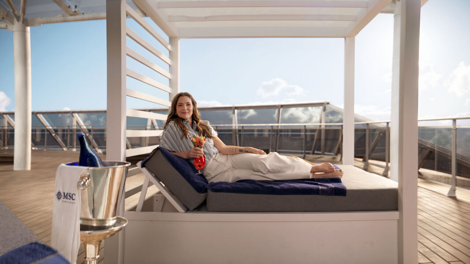 Drew Barrymore será la madrina del MSC World America: el crucero que revoluciona los viajes por el Caribe