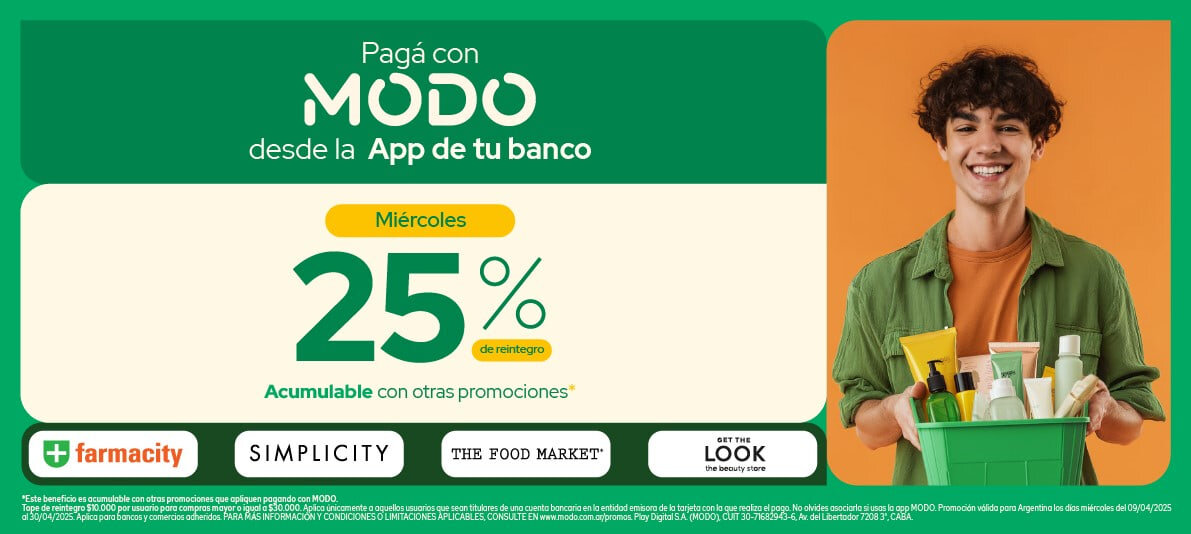 MODO Y FARMACITY UNEN FUERZAS: 25% DE REINTEGRO TODOS LOS MIÉRCOLES
