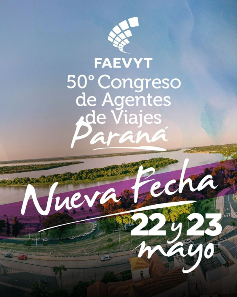 Paraná será sede de la 50° edición del Congreso de Agentes de Viajes de FAEVYT