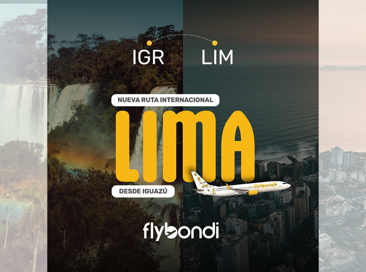 Flybondi comenzará a volar a Perú con una nueva ruta que unirá Puerto Iguazú con Lima