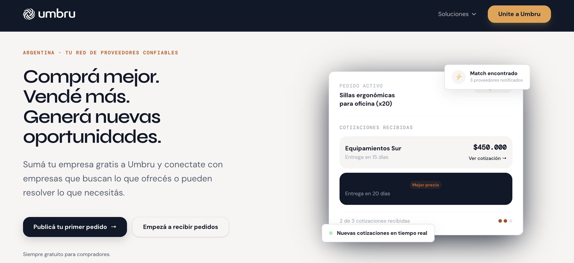 Una necesidad, varias cotizaciones: cómo propone Umbru simplificar las compras PyME